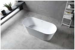 Ванна ABBER 150x80х60 акриловая, белая, отдельностоящая, овальная, каркас AB9222-1.5