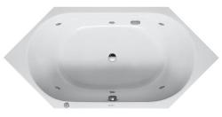 Ванна Duravit D-Code 190х90 см гидромассажная, встраиваемая, акриловая, цвет: белый, с ножками/сливом-переливом, без фронтальной панели, шестиугольная, с системой гидромассажа Jet Project