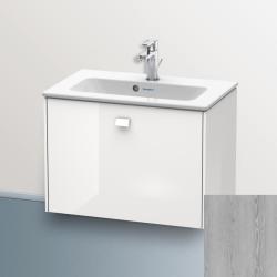 Тумба под раковину Duravit Brioso, 62х47,9х44,4 см, подвесная, 1 выдвижной ящик, ДСП, цвет: сосна серебристая/хром, шкафчик навесной, механизм доводчика, прямоугольная, правая/левая, в ванную комнату