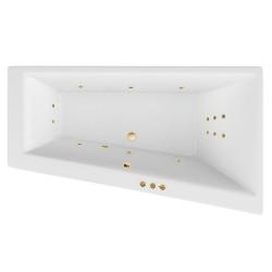 Ванна Excellent Sfera SMART, 170х100 см, акриловая, цвет- белый/золото, (с гидромассажем), с каркасом, асимметричная, правосторонняя, правая, приставная/встраиваемая