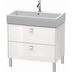 Тумба под раковину Duravit Brioso, 78,4х45,9х57 см, напольная, цвет: белый глянец/хром, 2 выдвижных ящика, ДСП, прямоугольная, левая/правая, в ванную комнату