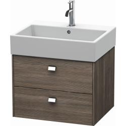 Тумба/шкафчик для консоли/столешницы Duravit Brioso под раковину 52х48х44,2 см, подвесная, ДСП, цвет: сосна терра/хром, 2 выдвижных ящика, прямоугольная