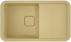 Мойка кухонная Omoikiri Tasogare 86-MA, 51х86 см, врезная, из искусственного гранита (Artgranit), прямоугольная, цвет марципан, без отверстия под смеситель, с крылом, оборачиваемая, слив-перелив, врезная в столещницу, для кухни