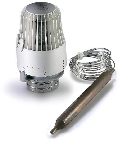Термоголовка М30x1,5 TIM (Zeissler) с погружной гильзой, 20-60°C, ручная, жидкостная, для  термостатического клапана отопления в системах теплого пола