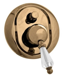 Смеситель для душа Cezares Vintage, встраиваемый, однорычажный, без излива, с переключателем, керамический, латунь, внутренний (скрытый монтаж), цвет бронза