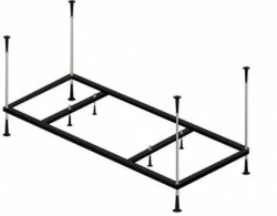 Каркас Cezares 160х70 см для ванны, металлический, цвет хром, четыре опоры, прямоугольный, правый/левый правосторонний/левосторонний, универсальный для ванны