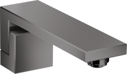 Излив для ванны Axor Edge, без переключателя на душ, настенный, неповоротный, латунь, цвет: полированный черный хром, квадратный, длина излива 19 см, встраиваемый/встроенный, для смесителя/ванны/ванной/душевой, без смесителя