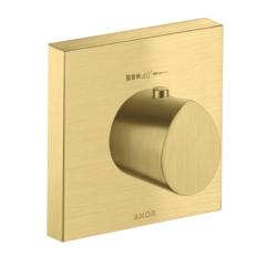 Смеситель для душа Axor Starck Organic HighFlow 120/120, термостатический, скрытого монтажа, настенный, без излива/шланга/лейки, квадратный, латунный, цвет шлифованная медь, с термостатом, встроенный/встраиваемый/термостатный