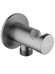 Шланговое подключение Aquatek AQ2464BGM цвет оружейная сталь, с держателем душевой лейки, резьбовое соединение, настенное, для душа/ванной, латунь