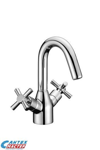 Смеситель для раковины Lemark Neo двухвентильный, излив короткий, длина 116 мм, поворотный, керамический, латунь, цвет хром, без донного клапана