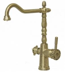 Смеситель для кухни/мойки ZorG A, под фильтр, однорычажный, поворотный, керамический картридж, длина излива 220 мм, латунь, цвет бронза