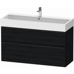 Тумба под раковину Duravit D-Neo, 118,4х44,2х62,5 см, подвесная, 2 выдвижных ящика, ДСП, цвет: дуб черный, шкафчик навесной, прямоугольная, правая/левая, в ванную комнату