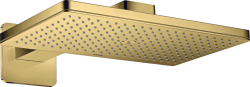 Верхний душ AXOR ShowerSolutions 460/300 2jet, с держателем, с розеткой, настенный монтаж, прямоугольный, с 2 режимами, размер 46,6х30 см, металлический, цвет: полированное золото, для душа/ванной