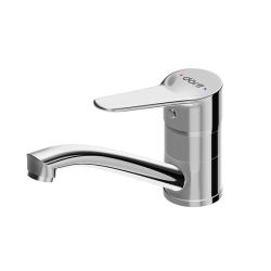 Смеситель для раковины Dorff Optima однорычажный, излив короткий поворотный, керамический, латунь, цвет хром