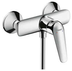 Смеситель для душа Hansgrohe Novus, однорычажный, керамический, настенный, без излива, без шланга/лейки, латунь, цвет хром, хромированный, на 2 отверстия, для душа/ванной