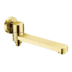 Излив Raglo R473.71.03 с функцией переключения, для ванны, длина 217 мм цвет сатин золотой, латунь, настенный, поворотный