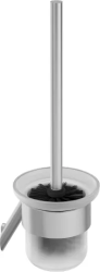 Ершик настенный Deante Silia, форма округлая, латунь/стекло, ерш/щетка для туалета/унитаза, туалетный, цвет сталь