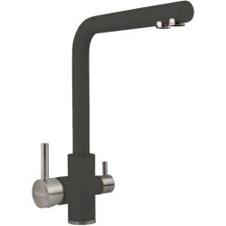 Смеситель для кухни/мойки Longran Sprint Universal, с подключением к фильтру/биканальный, однорычажный, поворотный излив, керамический картридж, высокий, длина излива 225 мм, латунь, цвет лава