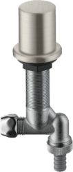 Вентиль Axor 1/2" запорный, угловой, кухонный, латунь, цвет: под сталь, керамический, внутренний (скрытый монтаж), для рабочих поверхностей толщиной до 47 мм, для кухни