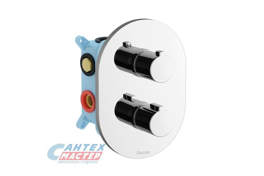 Смеситель для ванны Ravak CR 067.00 для R-box multi термостатный встраиваемый/3 вывода хром X070075