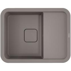 Мойка кухонная Omoikiri Tasogare 65-GR, 65х51 см, врезная, из искусственного гранита (Artgranit), прямоугольная, цвет ленинградский серый, без отверстия под смеситель, с крылом, оборачиваемая, слив-перелив, врезная в столещницу, для кухни