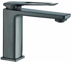 Смеситель для раковины/умывальника Haiba, однорычажный, неповоротный, латунь, длина излива 126 мм, керамический, цвет пепельный