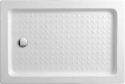 Душевой поддон Cezares Tray A, 110х80х15 см, прямоугольный/угловой, акриловый, низкий, белый, с бортиком, с антискользящим покрытием, литой, литьевой, для душа