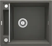 Мойка кухонная Deante Magnetic, 56х50 см, врезная, гранит, прямоугольная, цвет металлический антрацит, с отверстием под смеситель, без крыла, слив-перелив, врезная в столещницу Мойка кухонная Deante Magnetic, 56х50 см, врезная, гранит, прямоугольная, цвет металлический антрацит, с отверстием под смеситель, без крыла, слив-перелив, врезная в столещницу