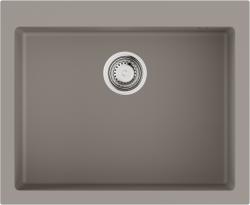Мойка кухонная Omoikiri Bosen 61A-GR, 61х50 см, врезная, из искусственной керамики (Artceramic), прямоугольная, цвет Leningrad Grey, без отверстия под смеситель, без крыла, слив-перелив