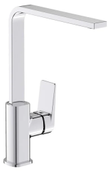 Смеситель для кухни/мойки IDDIS Bridge, однорычажный, неповоротный, керамический картридж, длина излива 207 мм, латунь, цвет хром