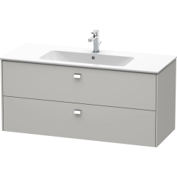 Тумба под раковину Duravit Brioso, 122х47,9x55,3 см, подвесная, 2 выдвижных ящика, ДСП, цвет: бетонно-серый, шкафчик навесной, механизм доводчика, прямоугольная, правая/левая, в ванную комнату