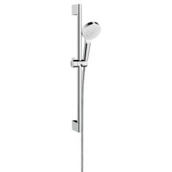 Душевой гарнитур Hansgrohe Crometta Crometta 1jet Green Unica 65 см, комплект: ручной душ/душевая штанга/шланг для душа/ползунок, пластиковый, цвет хром/белый, наружного монтажа, настенный, для душа/ванной