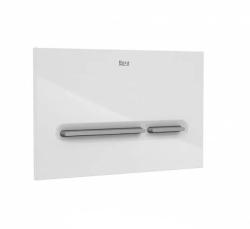 Кнопка смыва Roca Duplo One PL-5 цвет панели белый/кнопки хром матовый, размер 250 х 160 х 10 мм, клавиша управления для сливного бачка, инсталляции, два режима слива, механическая, панель