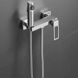 Гигиенический душ SHEVANIK со смесителем/лейкой, для унитаза/биде, однорычажный, наружного монтажа, настенный, керамический, латунь, цвет хром