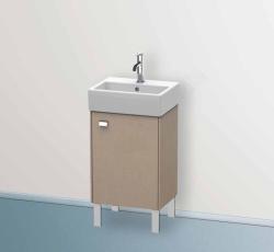 Тумба под раковину Duravit Brioso, 36,4х23,9х57 см, напольная, цвет: лен/хром, 1 распашная дверца/одностворчатая, стеклянная полка, ДСП, прямоугольная, левая, в ванную комнату