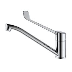 Смеситель для кухни/мойки Splenka S08.42 однорычажный, с хирургической ручкой, поворотный, латунь, длина излива 216 мм, высота излива 122 мм цвет хром