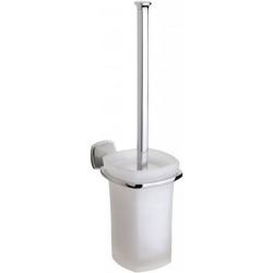 Ершик Art&Max Vita, настенный, цвет хром, без крышки, латунь/стекло, дизайнерский, квадратный для туалета/унитаза, щетка для унитаза
