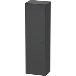 Пенал Duravit Brioso L, 52x36x177 см, подвесной, (левый), с дверцей, с полкой, со стеклянными полками, цвет: графит матовый, в ванную комнату