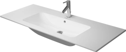 Раковина DURAVIT ME by Starck, WonderGliss 123х49х18 см, подвесная, прямоугольная, со столешницей, санфарфор, цвет белый, с 1 отверстием под смеситель, антигрязевое покрытие, слив/перелив