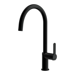 Смеситель для кухни/мойки Cersanit Oliva однорычажный, поворотный излив, керамический, высота 234 мм, длина 189 мм, латунь, цвет черный