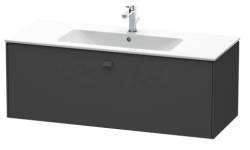 Тумба под раковину Duravit Brioso, 122х47,9х45 см, подвесная, 1 выдвижной ящик, ДСП, цвет: графит матовый, шкафчик навесной, механизм доводчика, прямоугольная, правая/левая, в ванную комнату