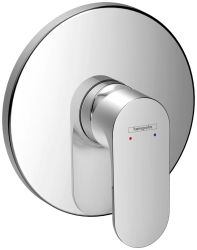 Смеситель для душа Hansgrohe Rebris S однорычажный, скрытого монтажа, Ø 15 см, керамический, настенный/встраиваемый, круглый, без излива, без шланга/лейки, латунь, цвет хром