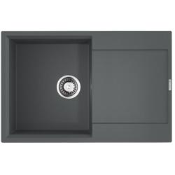 Мойка кухонная Omoikiri Daisen 78T-GR, 51х78 см, врезная, из искусственного гранита (Tetogranit), прямоугольная, цвет ленинградский серый, без отверстия под смеситель, с крылом, оборачиваемая, слив-перелив, врезная в столещницу, для кухни