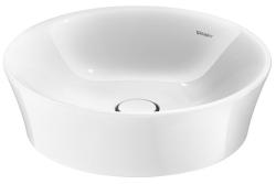 Раковина DURAVIT White Tulip WonderGliss 43х43х14 см, накладная, круглая, керамика DuraCeram, цвет белый, без отверстия/площадки под смеситель, антигрязевое покрытие, без перелива