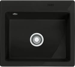 Мойка кухонная Franke MYTHOS MTK 610-58, 58х51 см, врезная, керамическая (Fraceram®), прямоугольная, цвет антрацит, без отверстия под смеситель, без крыла, слив-перелив, врезная в столещницу, для кухни