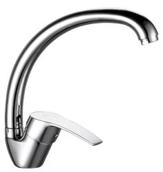 Смеситель для кухни/мойки VIEIR, однорычажный, поворотный, керамический, длина излива 225 мм, латунь, цвет хром