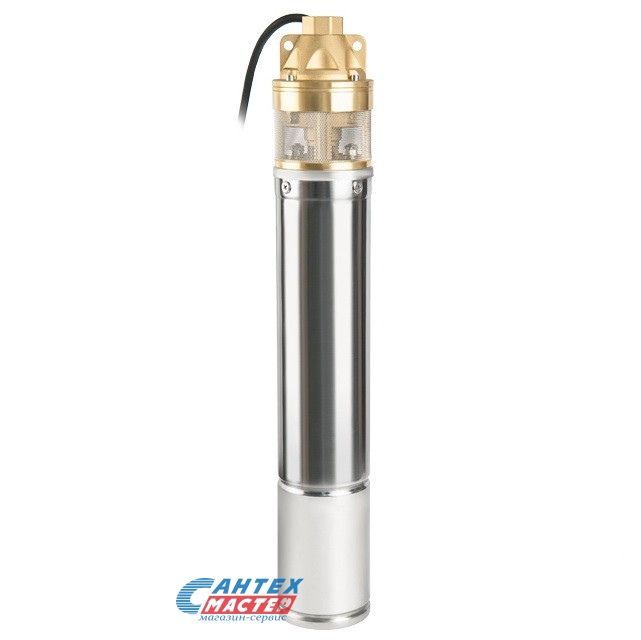 Насос погружной Unipump 4SKM 200, 2.8 м3/час, напор 130 м, 1.5 кВт, кабель 40 м, с ВЕРХИМ забором, вихревой (скважинный, колодезный), моноблочный, центробежный, многоступенчатый, электрический, асинхронный, однофазный, нержавеющая сталь