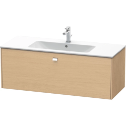 Тумба c раковиной Duravit Brioso, 120х48х50,2 см, подвесная, 1 выдвижной ящик, ДСП, цвет: натуральный дуб/хром /Vero Air, мебельная, прямоугольная, цвет белый, фарфоровая, без отверстия под смеситель, без перелива