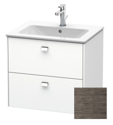 Тумба под раковину Duravit Brioso, 62х46,9х69,3 см, напольная, цвет: сосна терра/хром, 2 выдвижных ящика, ДСП, прямоугольная, левая/правая, для раковины D-Code, в ванную комнату