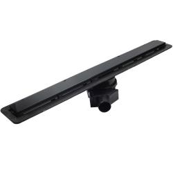 Душевой лоток Pestan Confluo Frameless Line 300 Matte Black, решетка: с двухсторонней решеткой черный матовый/полая под плитку, для душа в полу, с гидрозатвором, горизонтальный выпуск, нержавеющая сталь